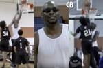 43岁前NBA球员达柳斯-迈尔斯突袭美高训练馆 戴着墨镜教育高中生~
